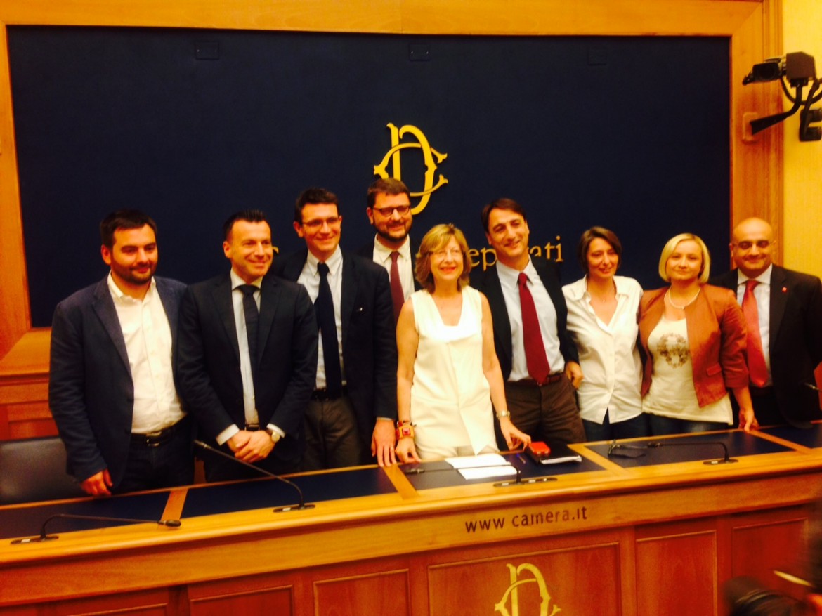 I deputati di Led, Libertà e democrazia, fuoriusciti di Sel , ieri alla camera al lancio della loro associazione