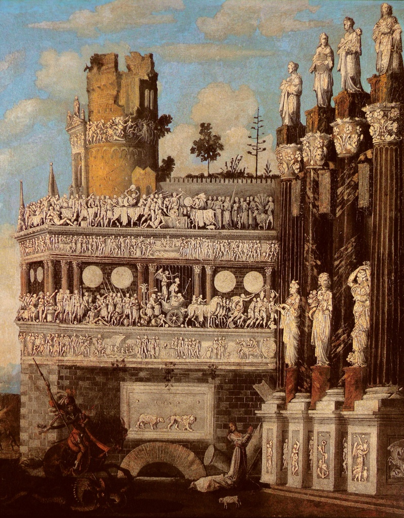 François de Nomé detto Monsù Desiderio, «Architettura fantastica con la leggenda di San Giorgio», part., 1622