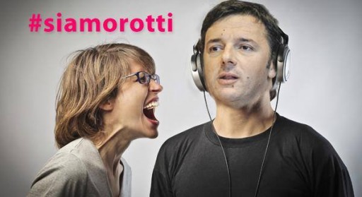 Un'immagine della campagna su twitter #siamorotti