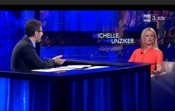 Michelle Hunziker da Fabio Fazio alla trasmissione Tv "Che tempo che fa" su Rai Tre