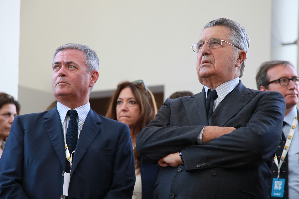 Ezio Mauro e Carlo De Benedetti alla festa di Repubblica genovese del giugno scorso