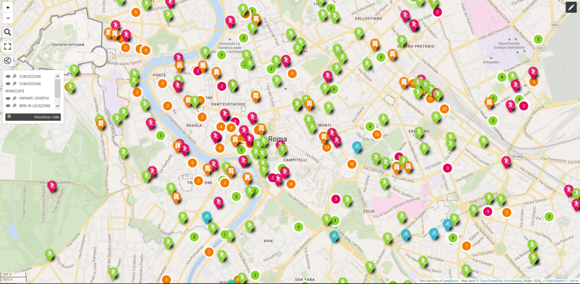 La mappa interattiva del patrimonio immobiliare di Roma