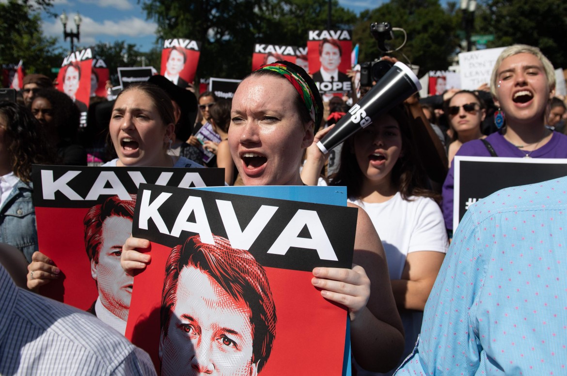 Washington, proteste e arresto di manifestanti donne contro la nomina di Brett Kavanaugh alla Corte suprema Usa
