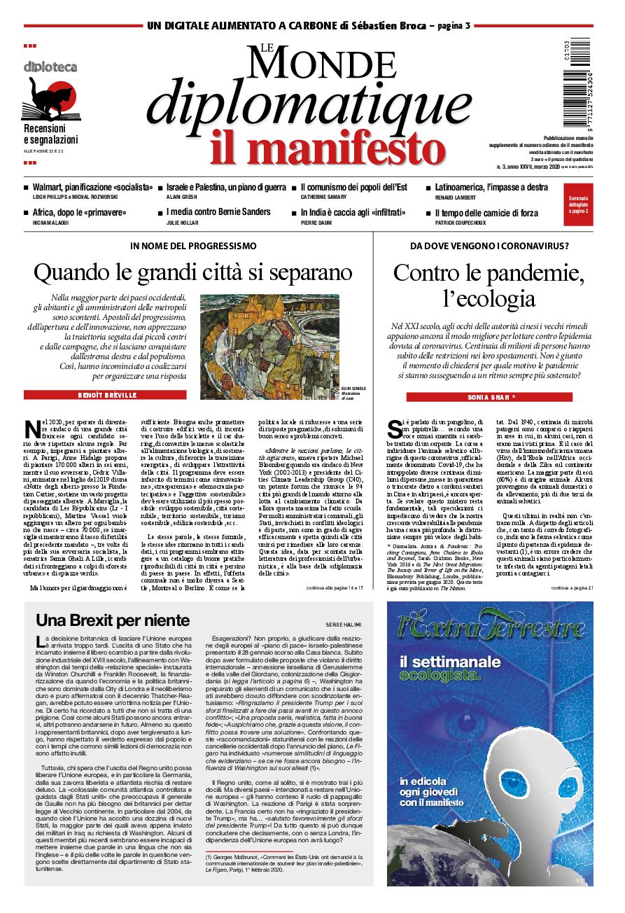 La copertina di Le Monde diplomatique di marzo 2020