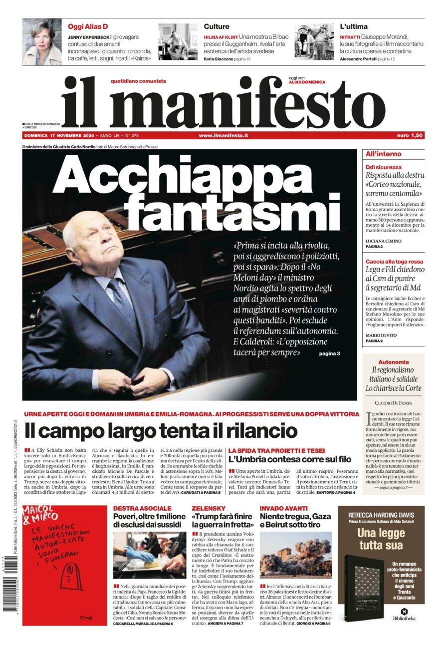 il manifesto del 17 novembre 2024