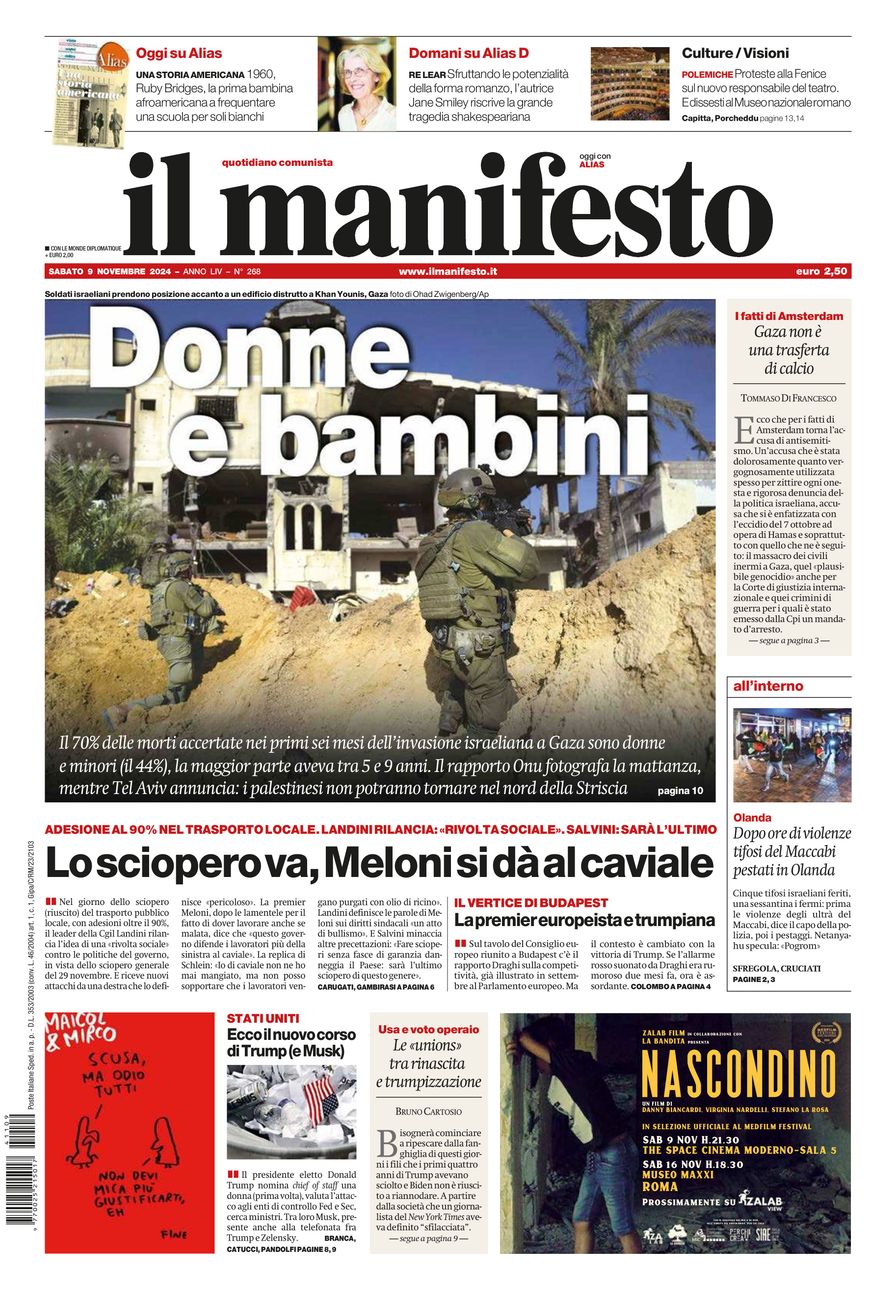 il manifesto del 09 novembre 2024